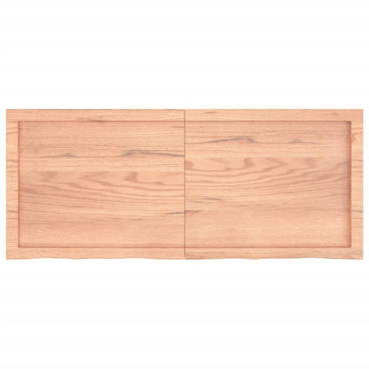 Table Top Light Brown 120x50x(2-4) cm Treated Solid Wood Oak