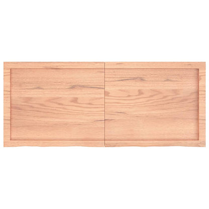 Table Top Light Brown 120x50x(2-6) cm Treated Solid Wood Oak