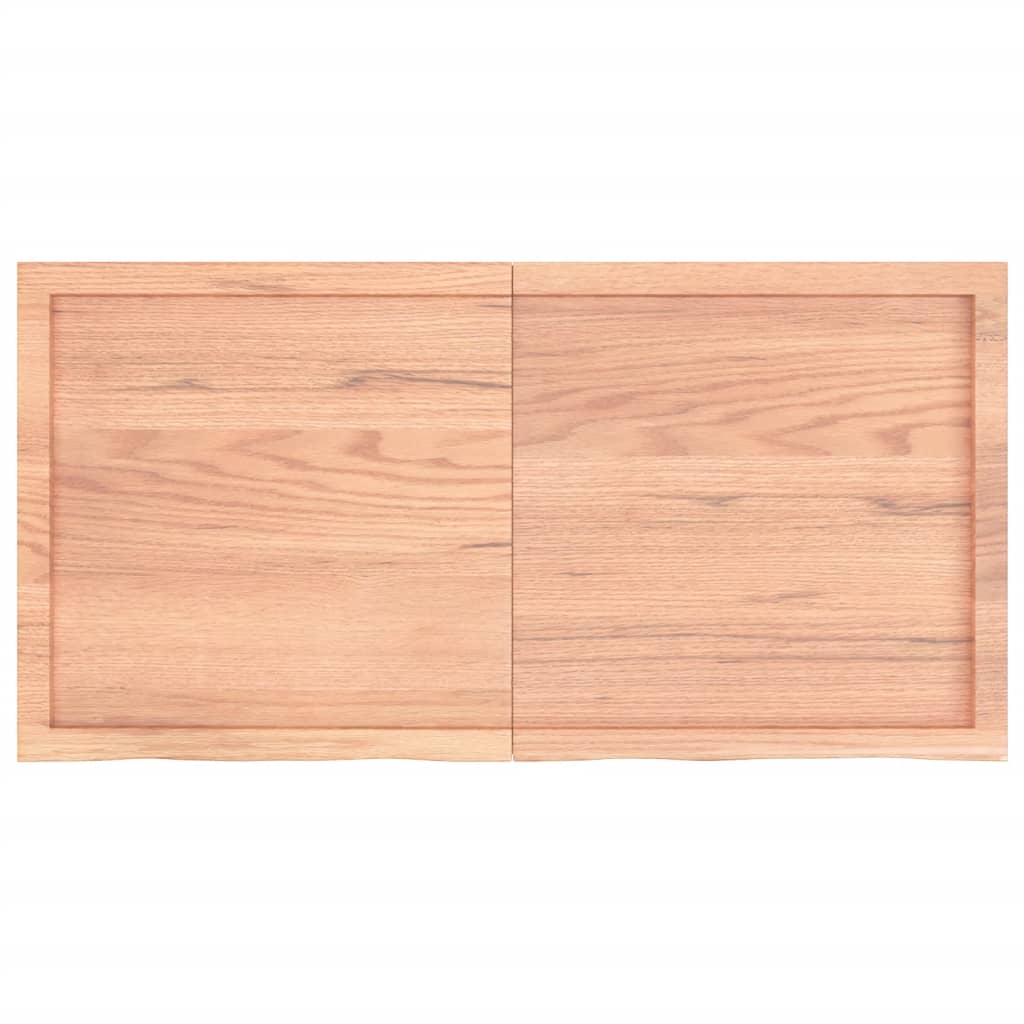 Table Top Light Brown 120x60x(2-4) cm Treated Solid Wood Oak