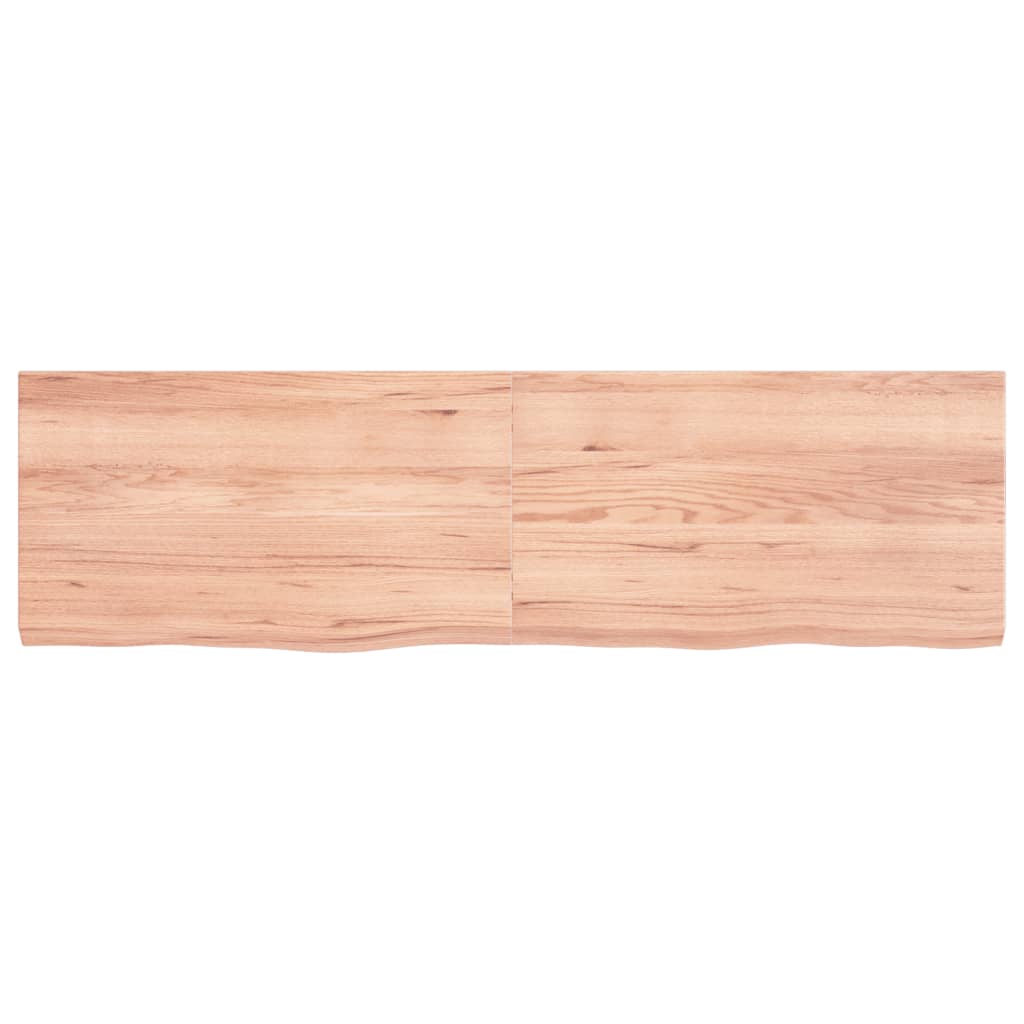 Table Top Light Brown 140x40x(2-4) cm Treated Solid Wood Oak