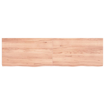 Table Top Light Brown 140x40x(2-4) cm Treated Solid Wood Oak