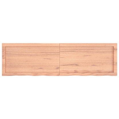 Table Top Light Brown 140x40x(2-4) cm Treated Solid Wood Oak