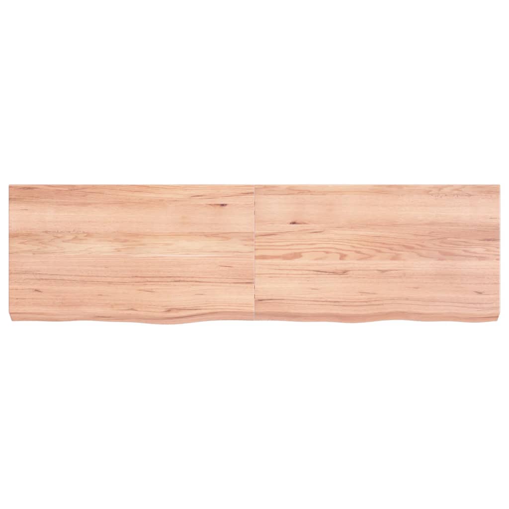 Table Top Light Brown 140x40x(2-6) cm Treated Solid Wood Oak