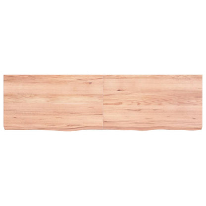 Table Top Light Brown 140x40x(2-6) cm Treated Solid Wood Oak