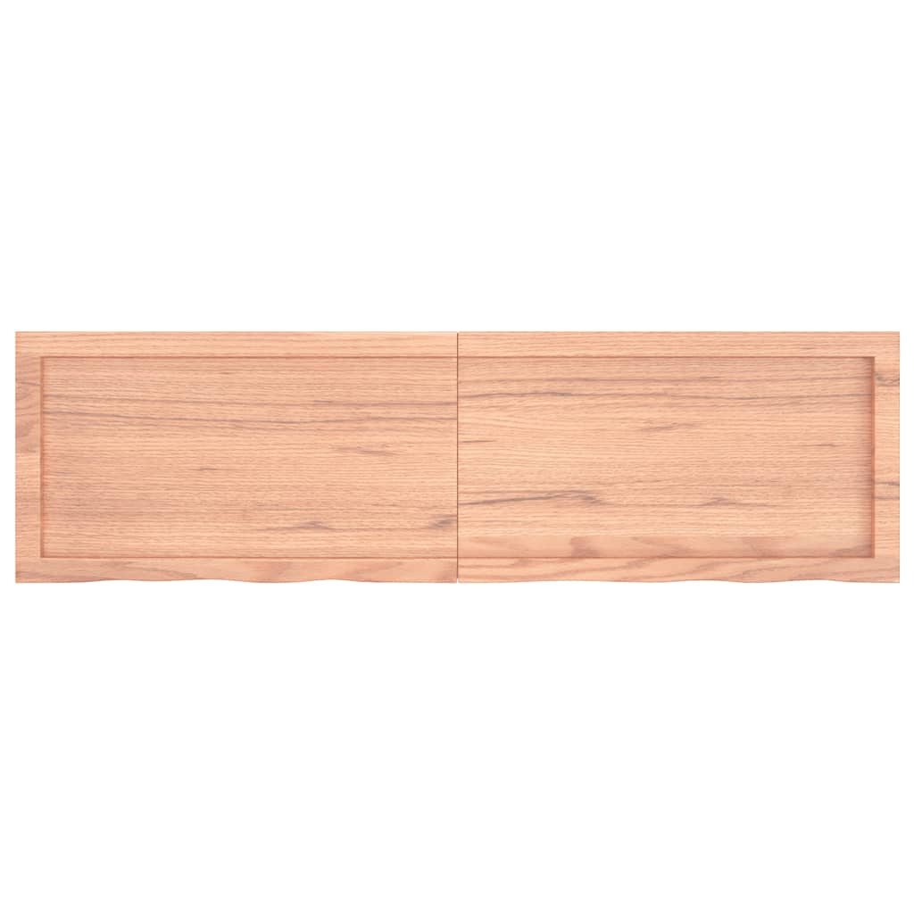 Table Top Light Brown 140x40x(2-6) cm Treated Solid Wood Oak