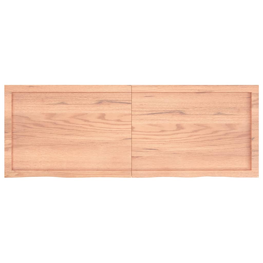 Table Top Light Brown 140x50x(2-4) cm Treated Solid Wood Oak