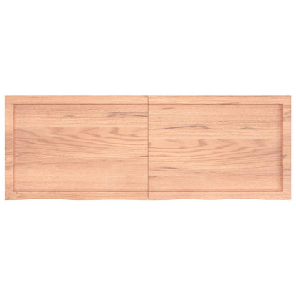 Table Top Light Brown 140x50x(2-4) cm Treated Solid Wood Oak