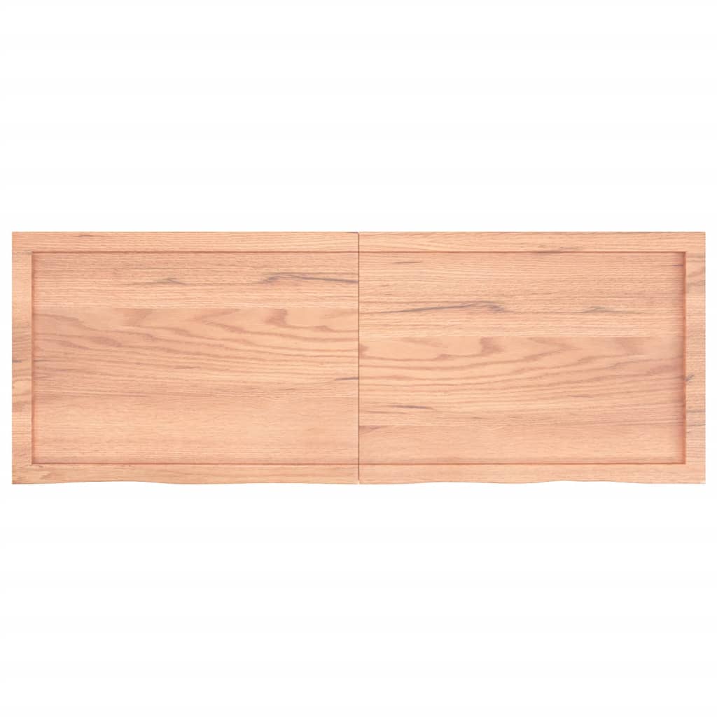 Table Top Light Brown 140x50x(2-6) cm Treated Solid Wood Oak