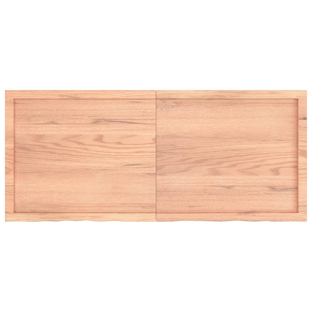 Table Top Light Brown 140x60x(2-4) cm Treated Solid Wood Oak