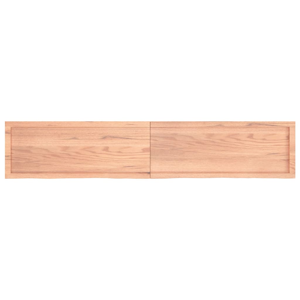 Table Top Light Brown 200x40x(2-4) cm Treated Solid Wood Oak