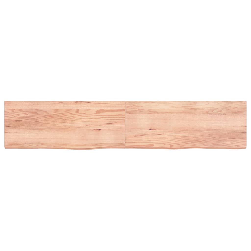 Table Top Light Brown 200x40x(2-6) cm Treated Solid Wood Oak