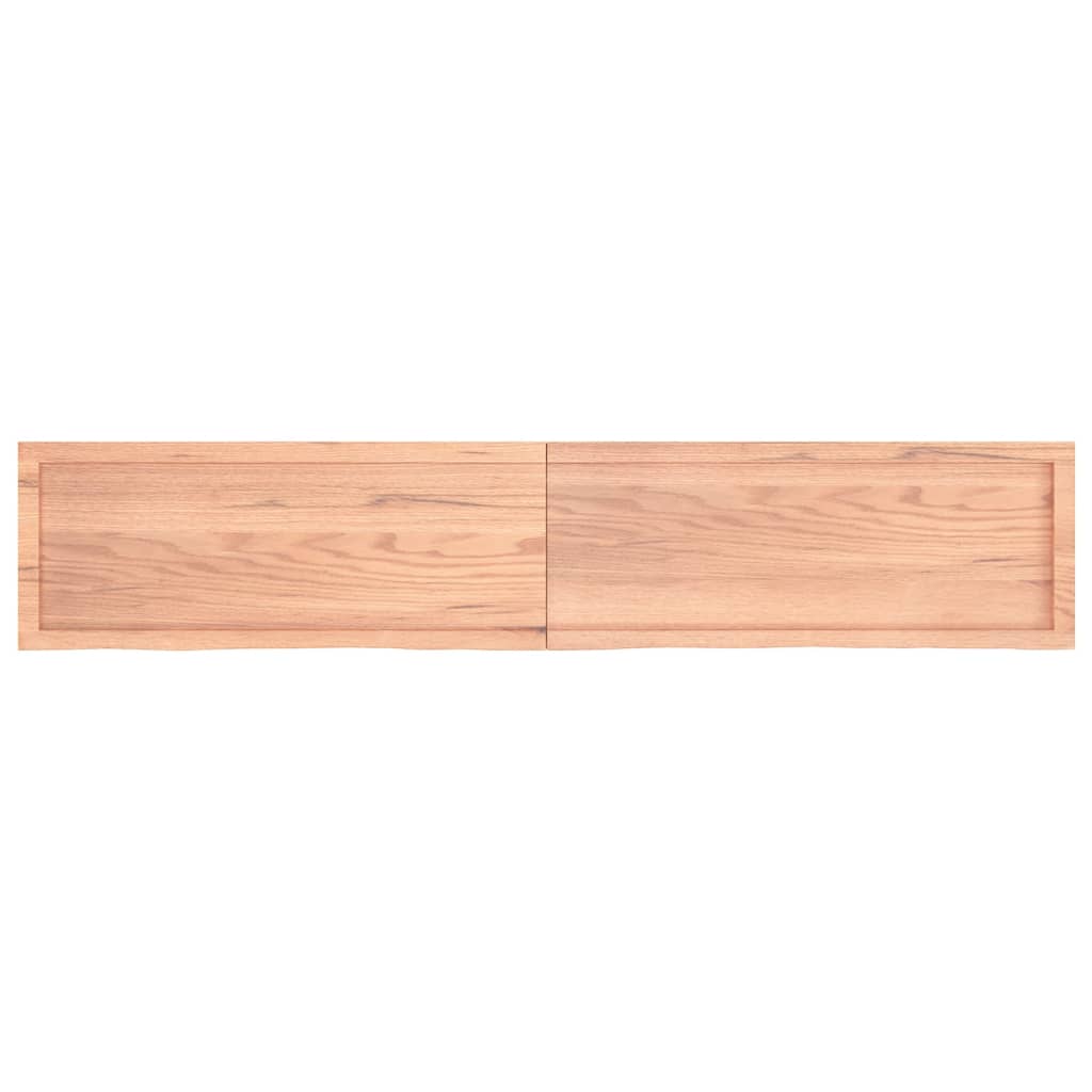 Table Top Light Brown 200x40x(2-6) cm Treated Solid Wood Oak