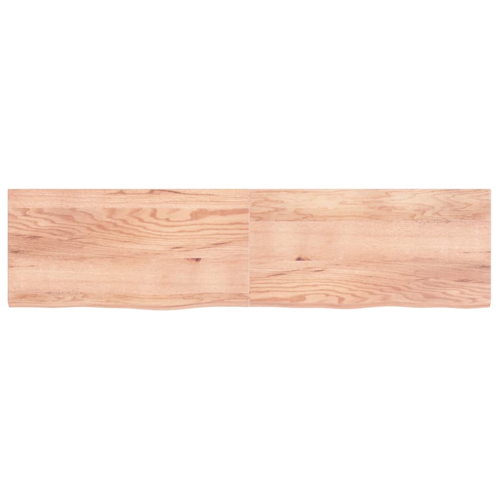 Table Top Light Brown 200x50x(2-4) cm Treated Solid Wood Oak