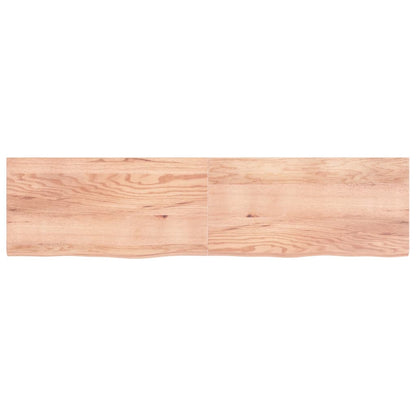 Table Top Light Brown 200x50x(2-4) cm Treated Solid Wood Oak