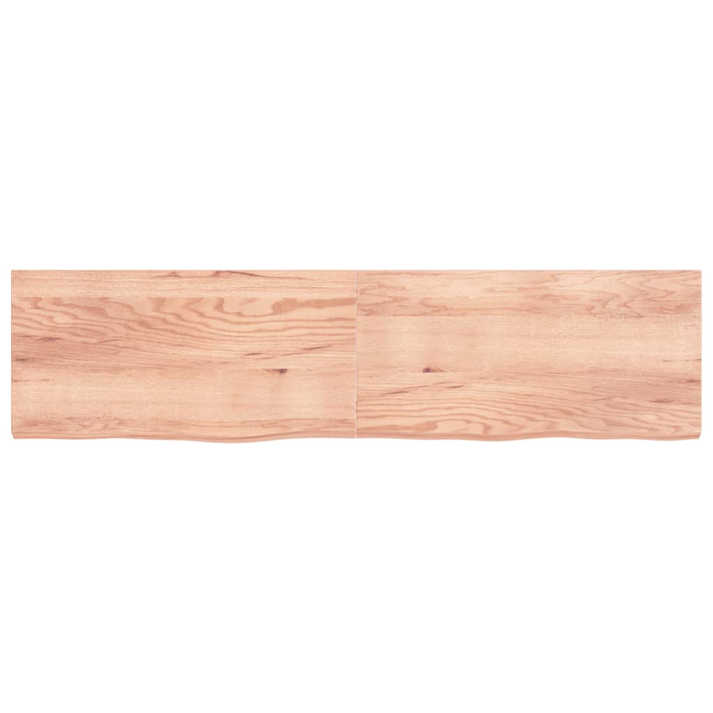 Table Top Light Brown 200x50x(2-6) cm Treated Solid Wood Oak