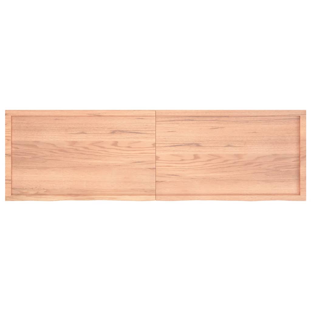 Table Top Light Brown 200x60x(2-4) cm Treated Solid Wood Oak