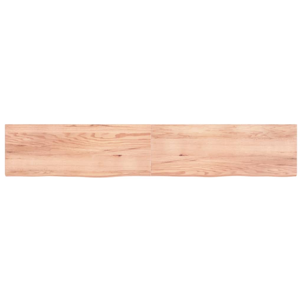 Table Top Light Brown 220x40x(2-4) cm Treated Solid Wood Oak