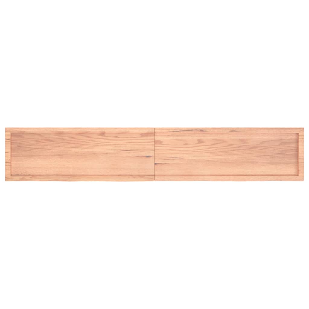 Table Top Light Brown 220x40x(2-6) cm Treated Solid Wood Oak