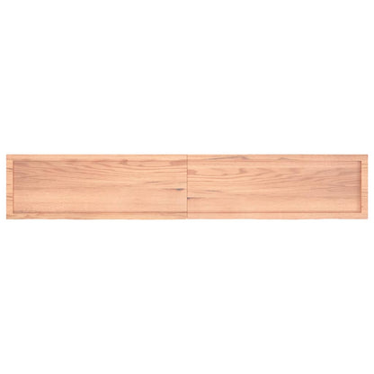 Table Top Light Brown 220x40x(2-6) cm Treated Solid Wood Oak