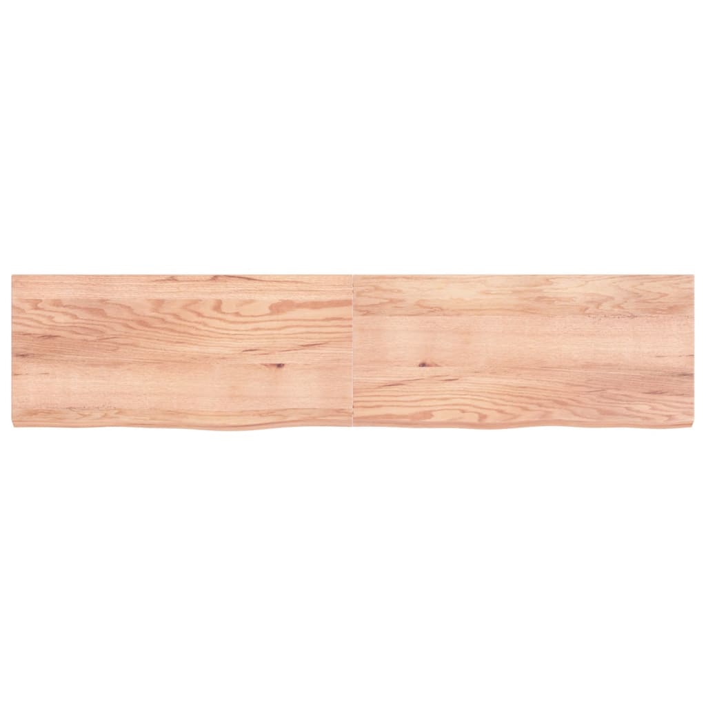 Table Top Light Brown 220x50x(2-6) cm Treated Solid Wood Oak