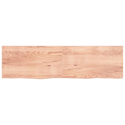 Table Top Light Brown 220x60x(2-4) cm Treated Solid Wood Oak