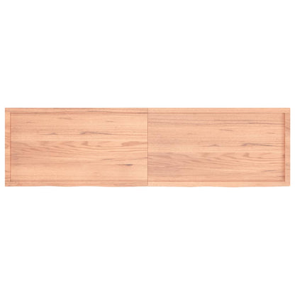 Table Top Light Brown 220x60x(2-4) cm Treated Solid Wood Oak