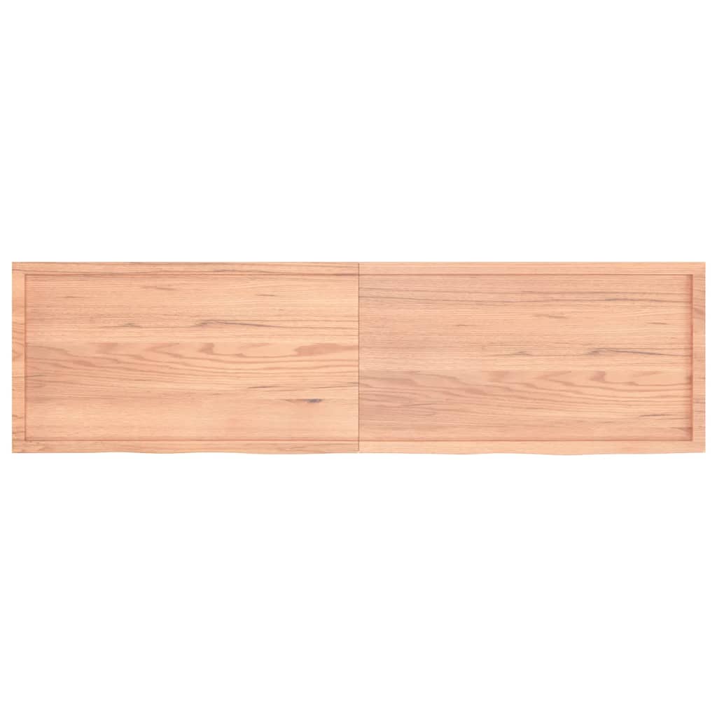 Table Top Light Brown 220x60x(2-6) cm Treated Solid Wood Oak