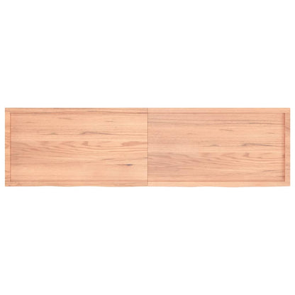 Table Top Light Brown 220x60x(2-6) cm Treated Solid Wood Oak