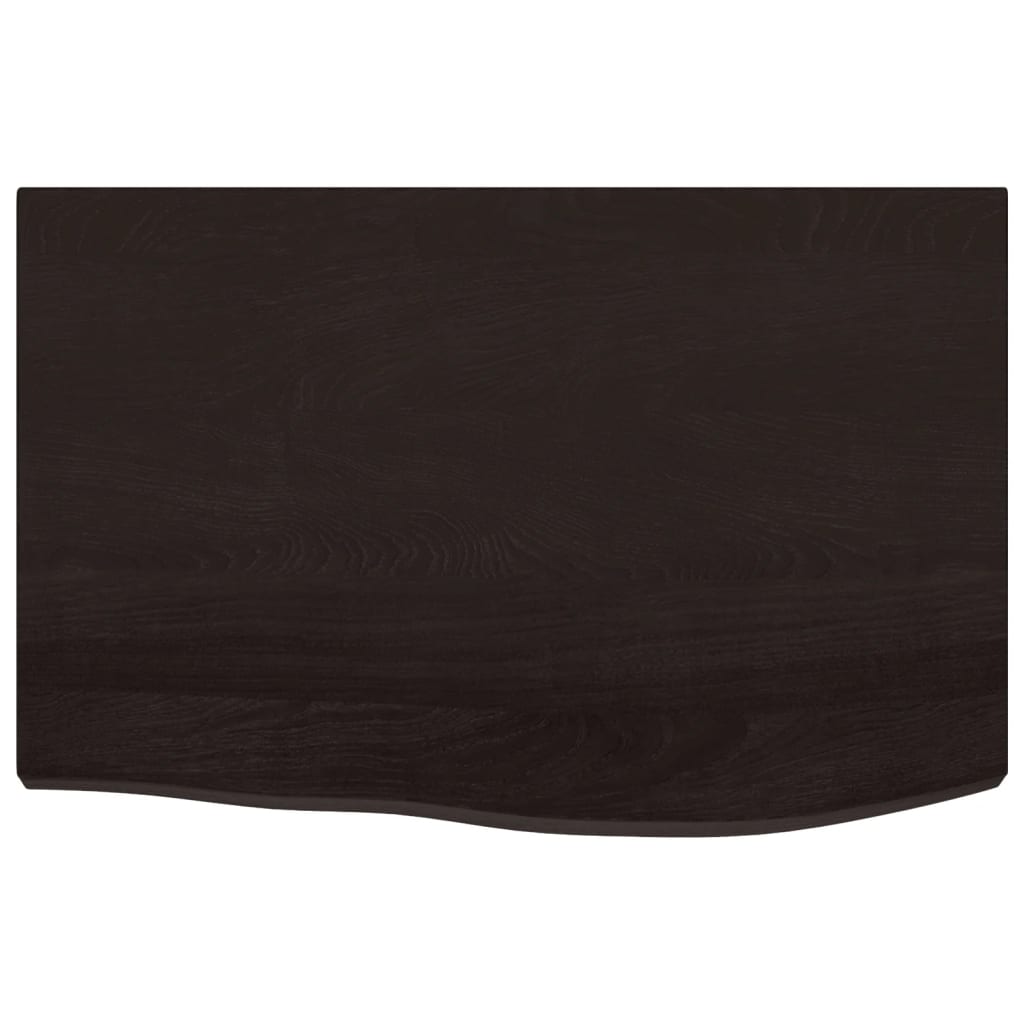 Table Top Dark Brown 60x40x(2-4) cm Treated Solid Wood Oak