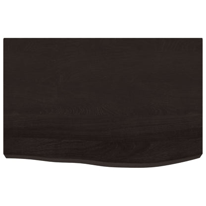 Table Top Dark Brown 60x40x(2-6) cm Treated Solid Wood Oak