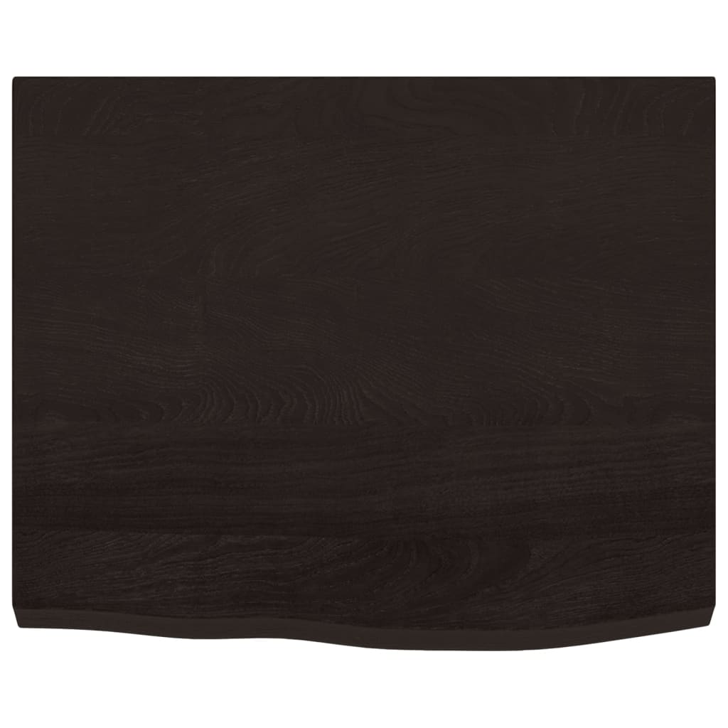 Table Top Dark Brown 60x50x(2-4) cm Treated Solid Wood Oak