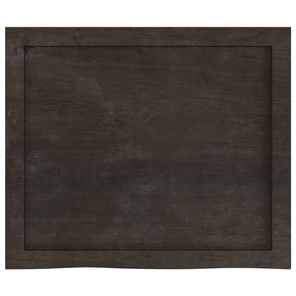 Table Top Dark Brown 60x50x(2-4) cm Treated Solid Wood Oak