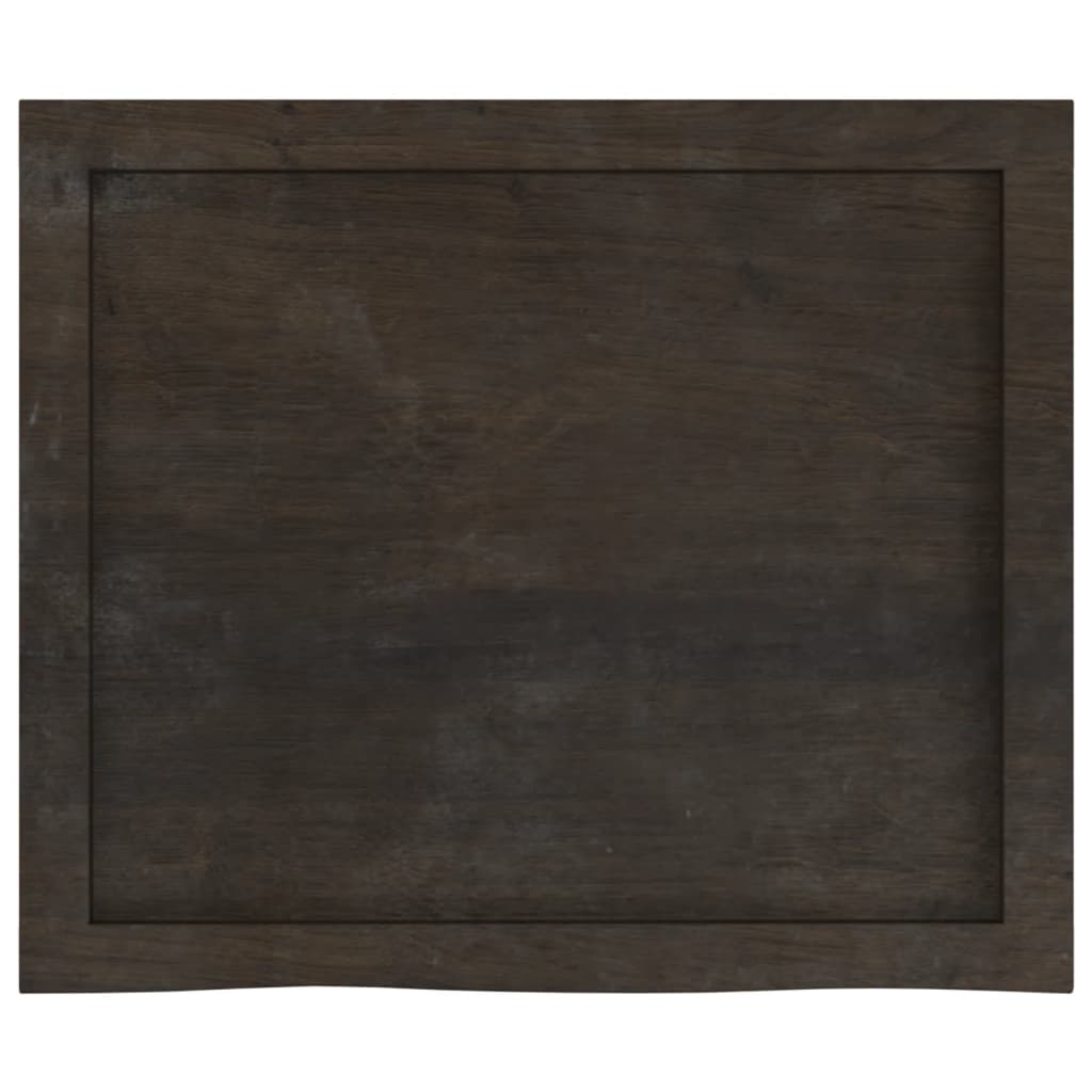 Table Top Dark Brown 60x50x(2-6) cm Treated Solid Wood Oak