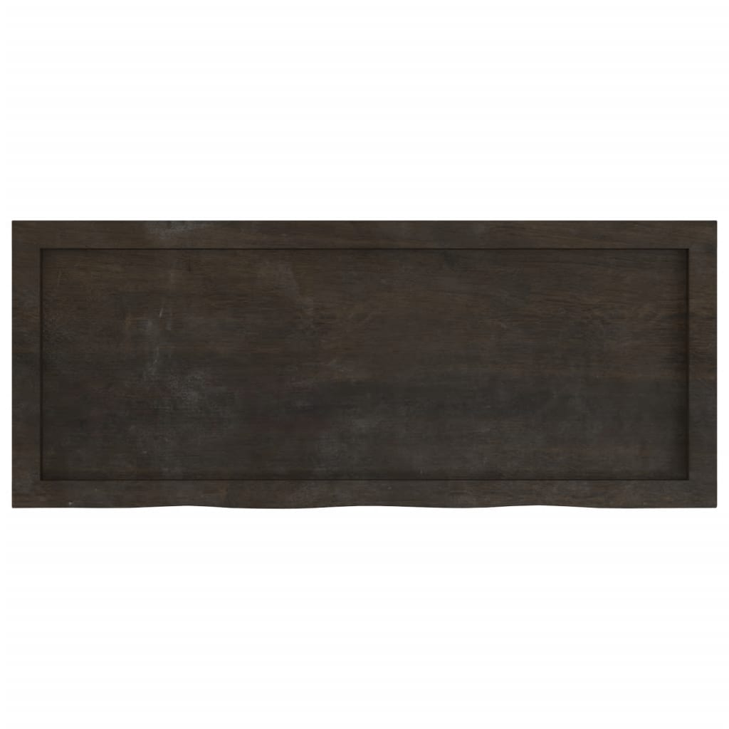 Table Top Dark Brown 100x40x(2-4) cm Treated Solid Wood Oak