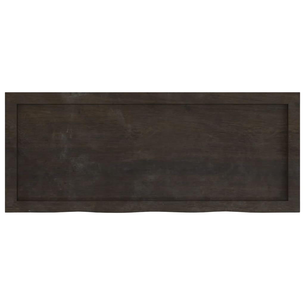 Table Top Dark Brown 100x40x(2-6) cm Treated Solid Wood Oak