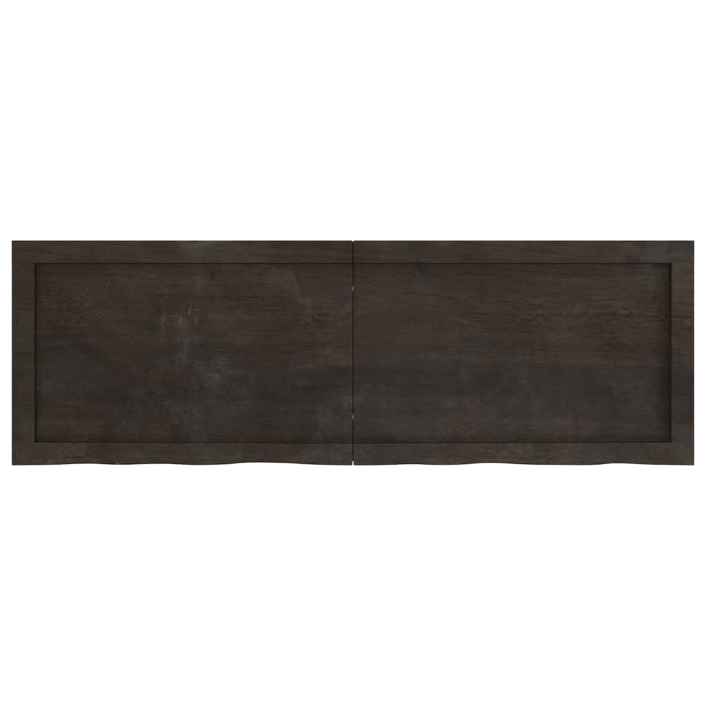 Table Top Dark Brown 120x40x(2-6) cm Treated Solid Wood Oak