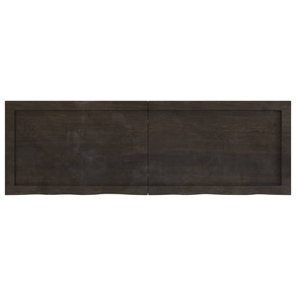 Table Top Dark Brown 120x40x(2-6) cm Treated Solid Wood Oak