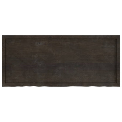 Table Top Dark Brown 140x60x(2-6) cm Treated Solid Wood Oak