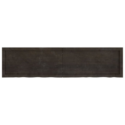 Table Top Dark Brown 160x40x(2-4) cm Treated Solid Wood Oak