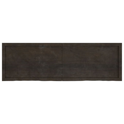 Table Top Dark Brown 160x50x(2-6) cm Treated Solid Wood Oak