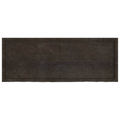 Table Top Dark Brown 160x60x(2-4) cm Treated Solid Wood Oak