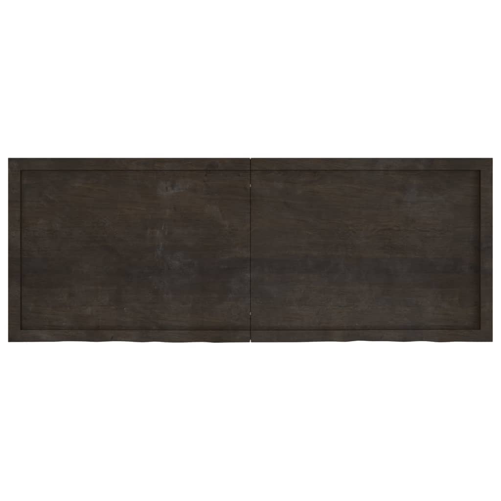 Table Top Dark Brown 160x60x(2-6) cm Treated Solid Wood Oak