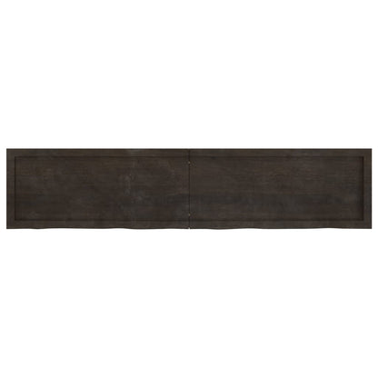 Table Top Dark Brown 180x40x(2-4) cm Treated Solid Wood Oak