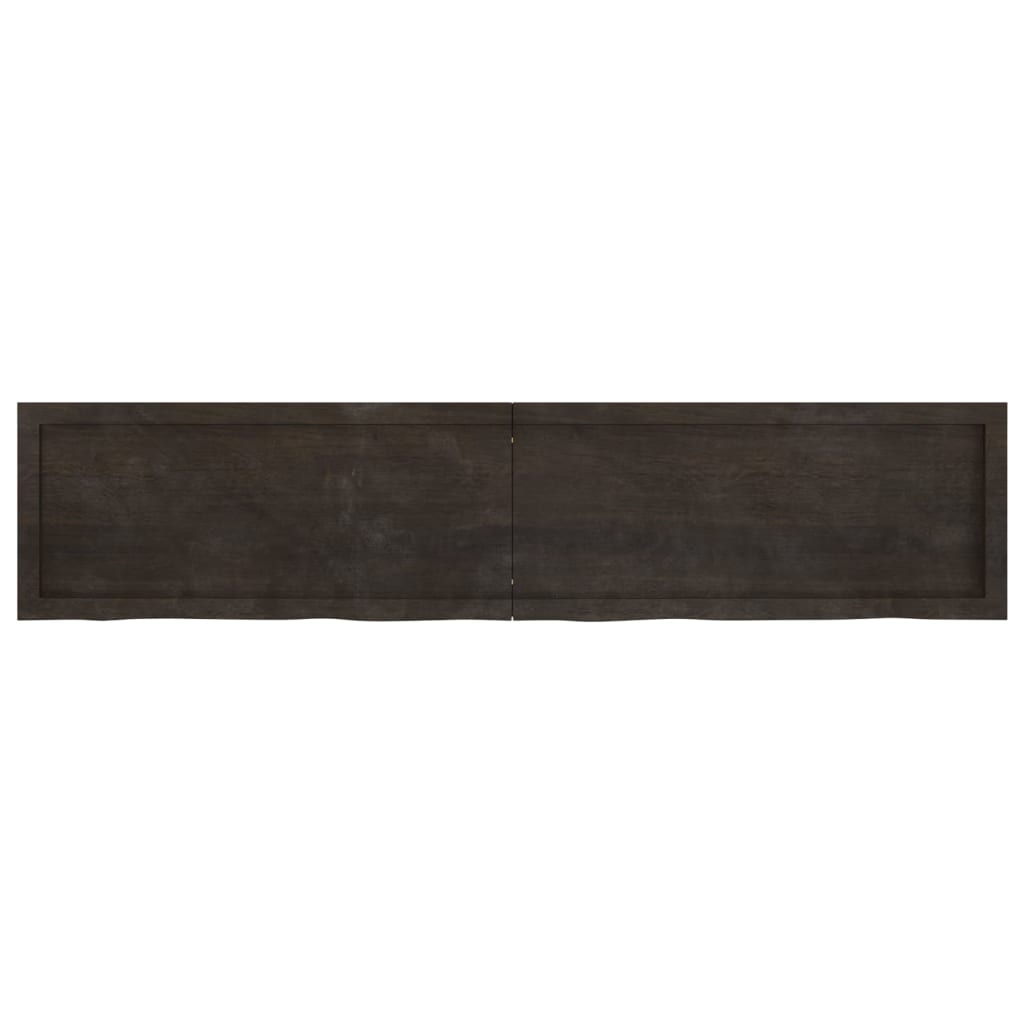 Table Top Dark Brown 180x40x(2-6) cm Treated Solid Wood Oak