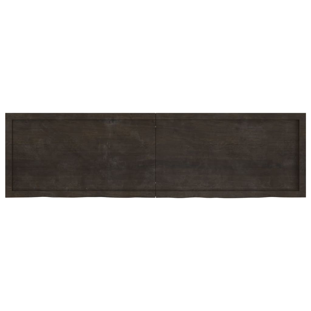 Table Top Dark Brown 180x50x(2-4) cm Treated Solid Wood Oak