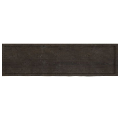 Table Top Dark Brown 180x50x(2-4) cm Treated Solid Wood Oak