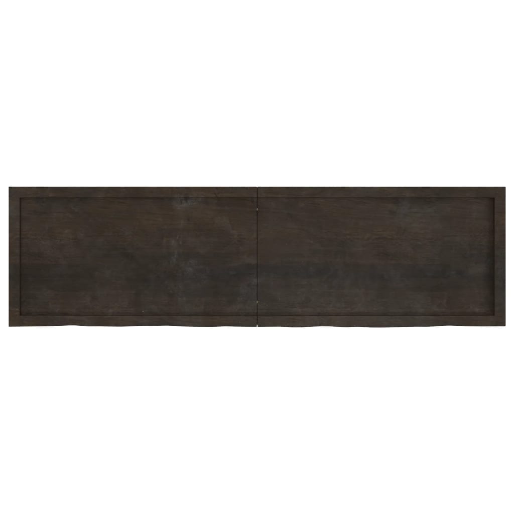 Table Top Dark Brown 180x50x(2-6) cm Treated Solid Wood Oak