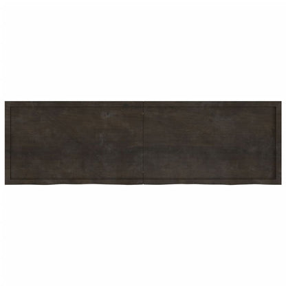 Table Top Dark Brown 200x60x(2-4) cm Treated Solid Wood Oak