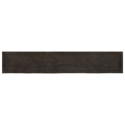 Table Top Dark Brown 220x40x(2-6) cm Treated Solid Wood Oak