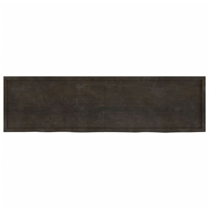 Table Top Dark Brown 220x60x(2-6) cm Treated Solid Wood Oak